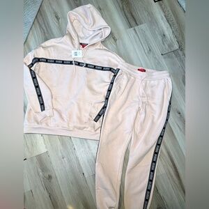 Guess Blush pink Hoodie & joggers with Logo Detail